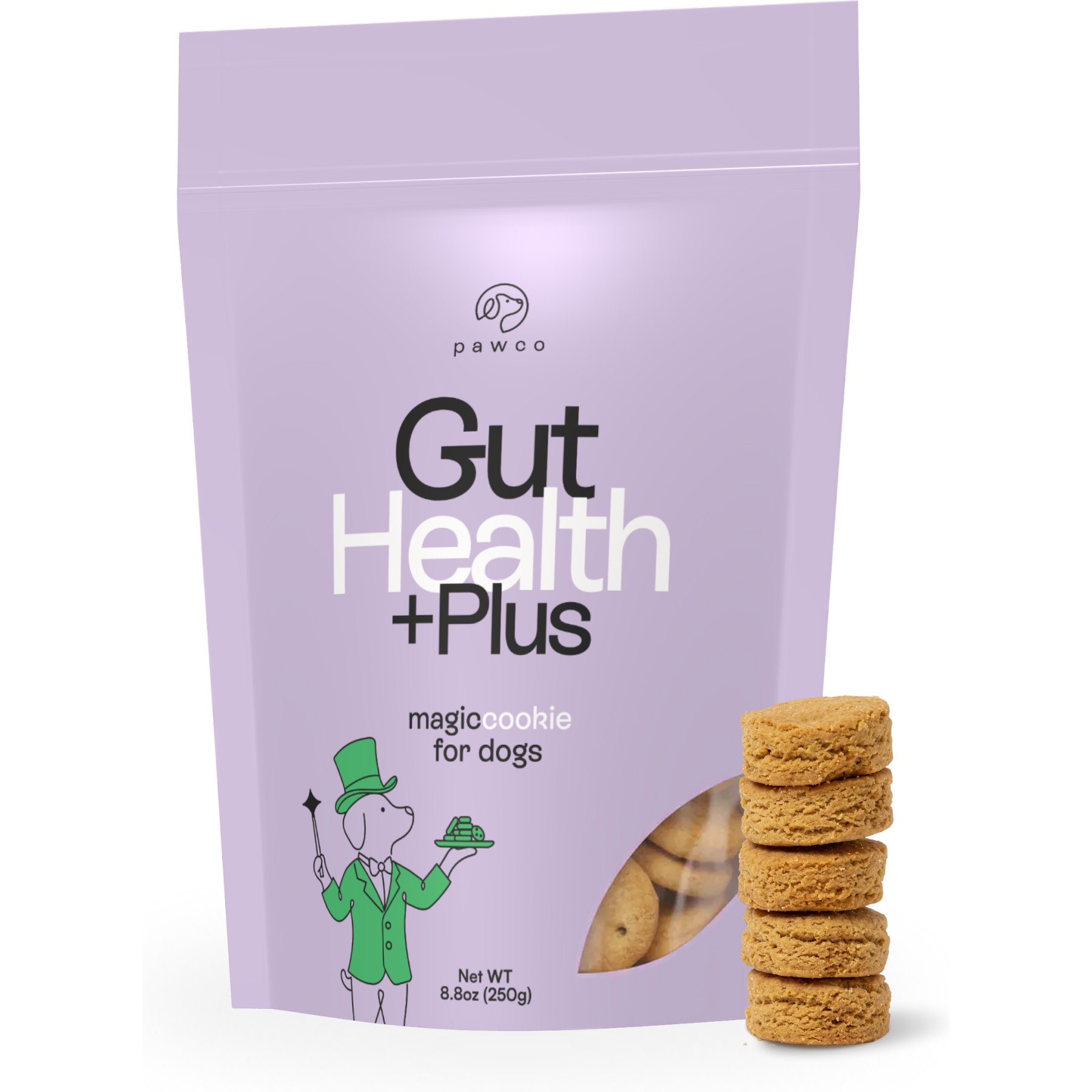 PawCo Gut Health Peanut Butter Cookies Supportive Crunchy Dog Treats, 8.8-oz bag