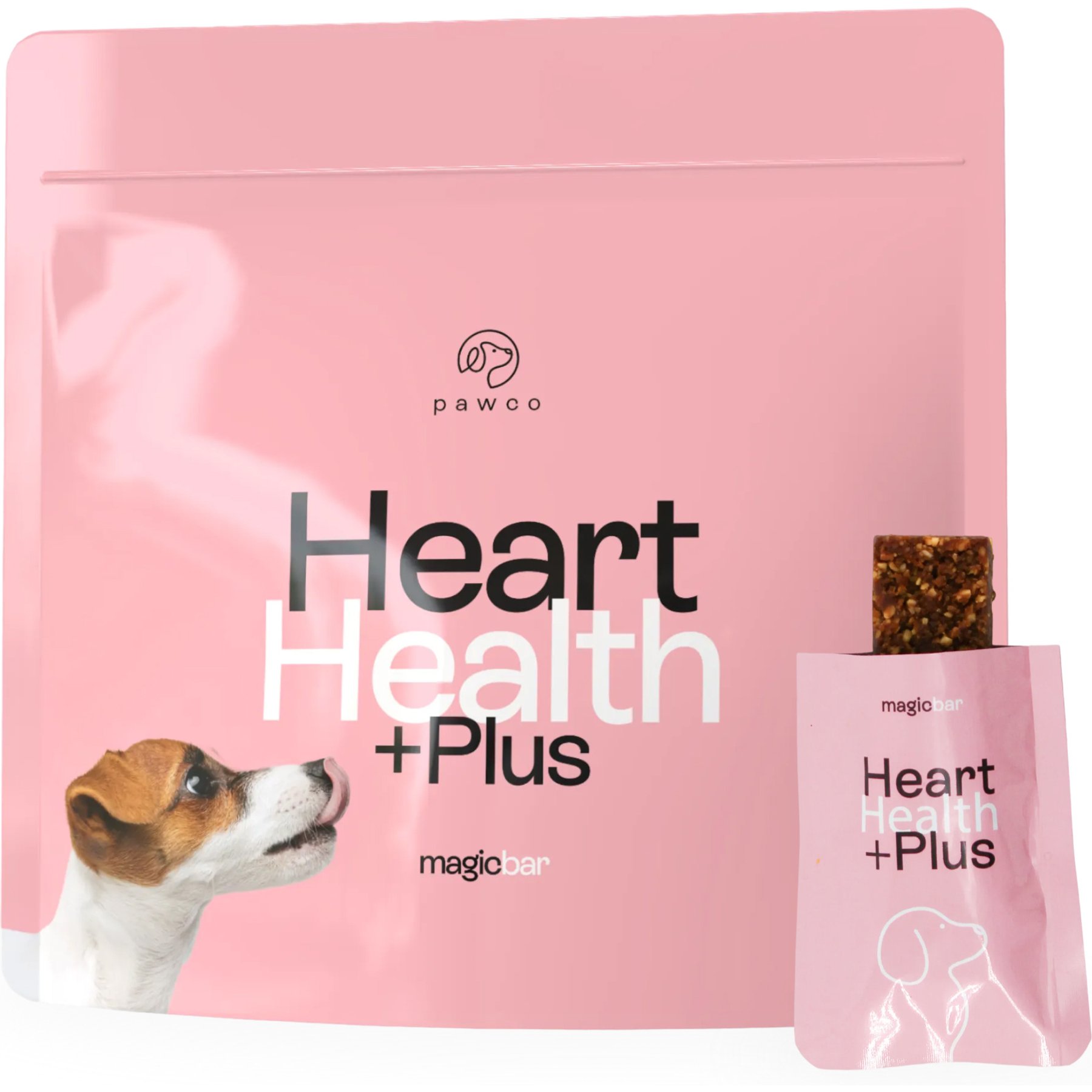 PawCo Heart Health Protein Bars Peanut Butter Functional Dog Treats, 8 count