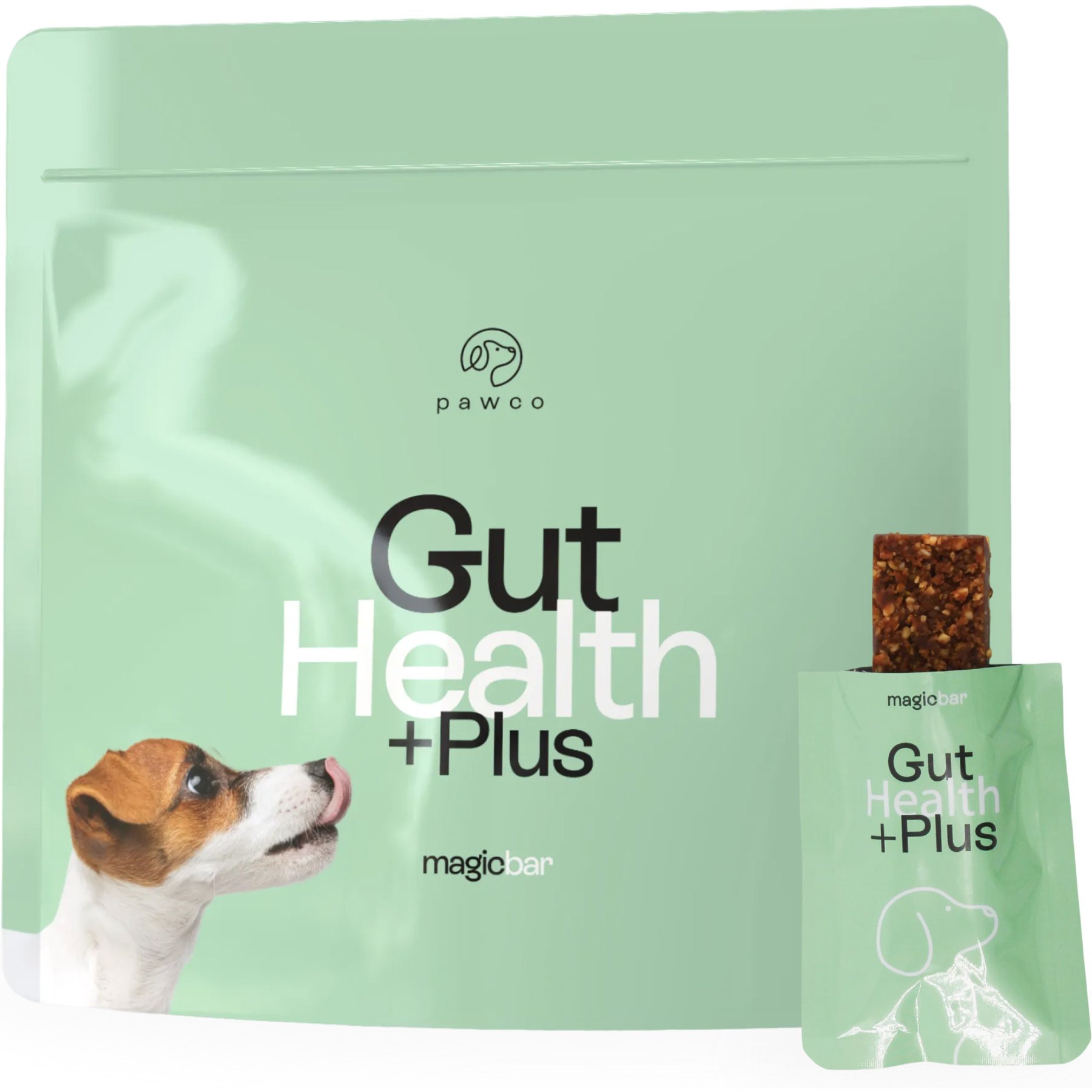 PawCo Gut Health Protein Bars Peanut Butter Functional Dog Treats, 8 count