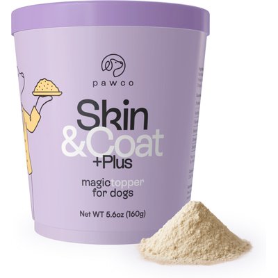 PawCo PawCo Skin & Coat Meal Booster Cheese Flavor Functional Dog Food Topper, 5.6-oz jar