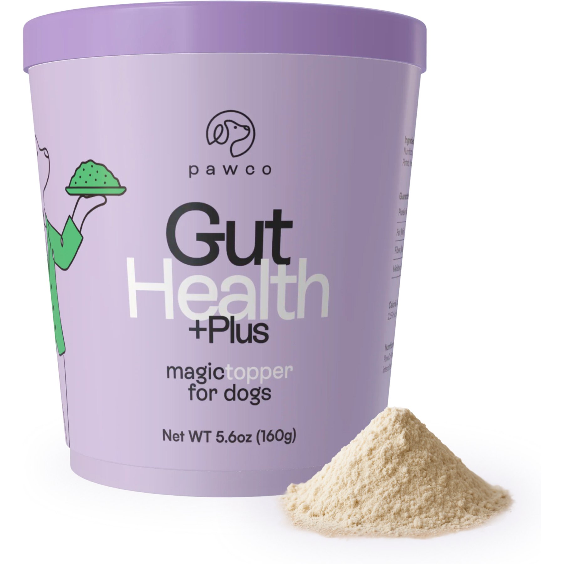 PawCo Gut Health Meal Booster Cheese Flavor Functional Dog Food Topper, 5.6-oz jar