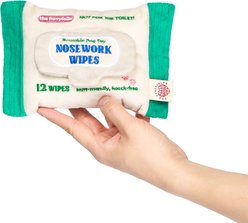 the furryfolks Doggo Wipe Nosework Crinkle & Squeaky Plush Dog Toy, White