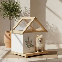 Bencmate Cedar Indoor & Outdoor Wooden Condo Cat House with Acrylic Roof, Green