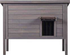 Bencmate Wooden Outdoor Cat House with Roof, Grey
