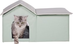 Bencmate Foldable Plastic Heated Cat House, Green