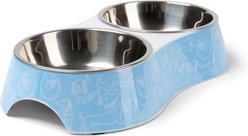 Spike & Stella Double Melamine Assorted Dogs Dog Bowls, Blue, Medium: 1-cup slide 2 of 2