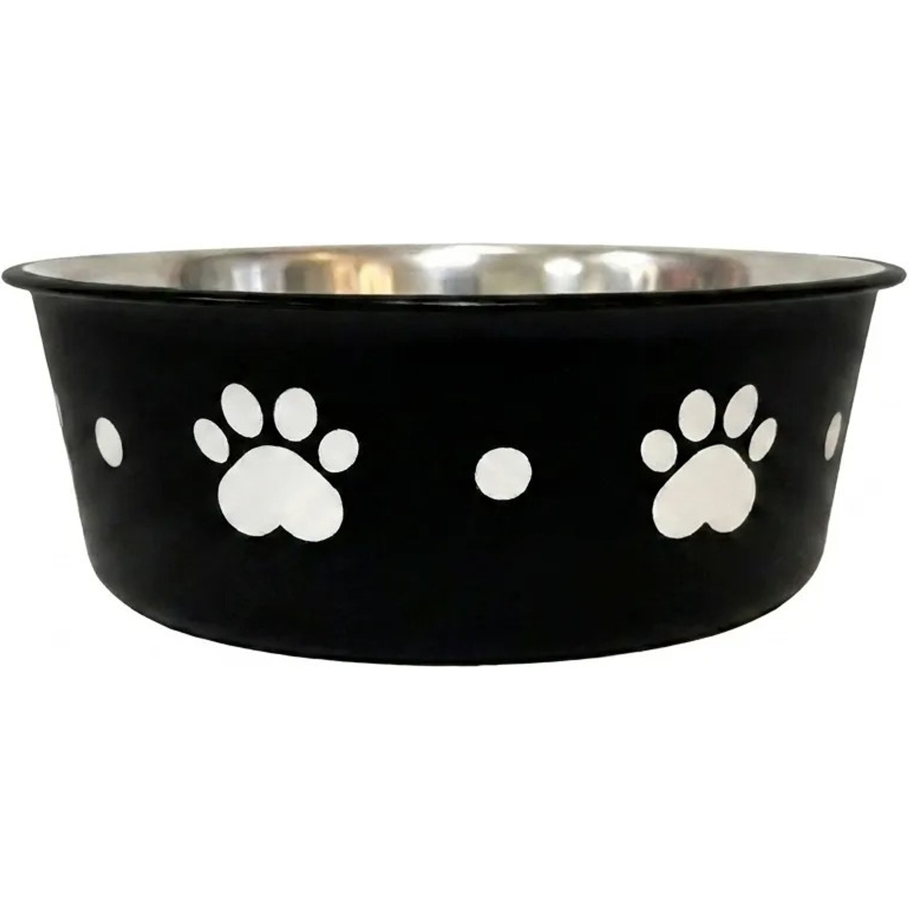 Spike & Stella Bonded Fusion Paw Print & Dots Dog Bowls, Small: 2-cup