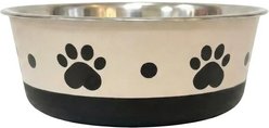 Spike & Stella Bonded Fusion Paw Print Dots Dog Bowls, Large: 6-cup