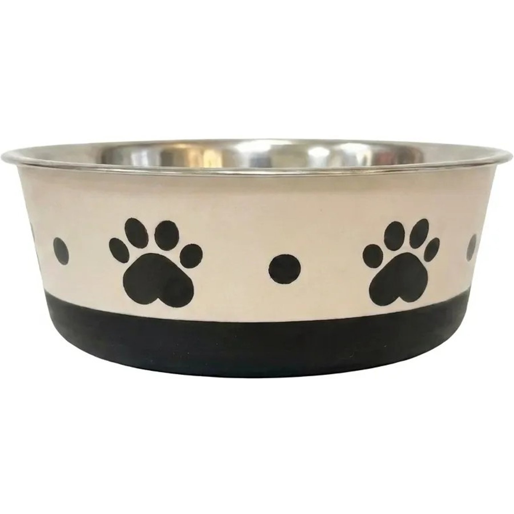 Spike & Stella Bonded Fusion Paw Print Dots Dog Bowls, Large: 6-cup