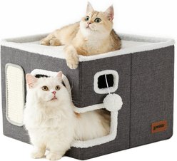 ZOMISIA Removable-Cover Cat Bed, Grey, Large