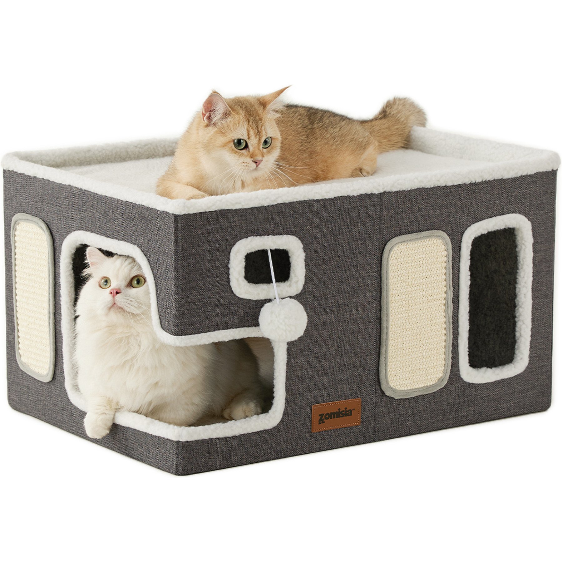 ZOMISIA Removable-Cover Cat Bed, Grey, X-Large