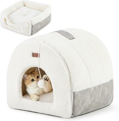 ZOMISIA Machine-Washable Covered Cat Bed, Medium