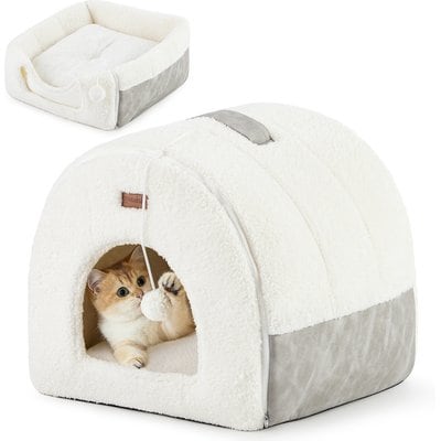 ZOMISIA ZOMISIA Machine-Washable Covered Cat Bed, Medium