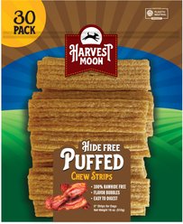 Harvest Moon Rawhide-Free Bacon Flavored Soft & Chewy Dog Strips, 5-in, 30 count