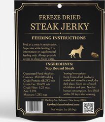 Raw Health Canine Food Steak Jerky Freeze-Dried Dog Treats, 3-oz bag slide 2 of 4