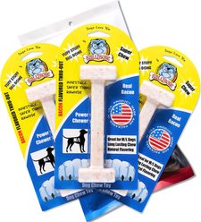 BulliBone Tuff Stuff Dental Dog Chew Toy, Brown, Large, 3 count