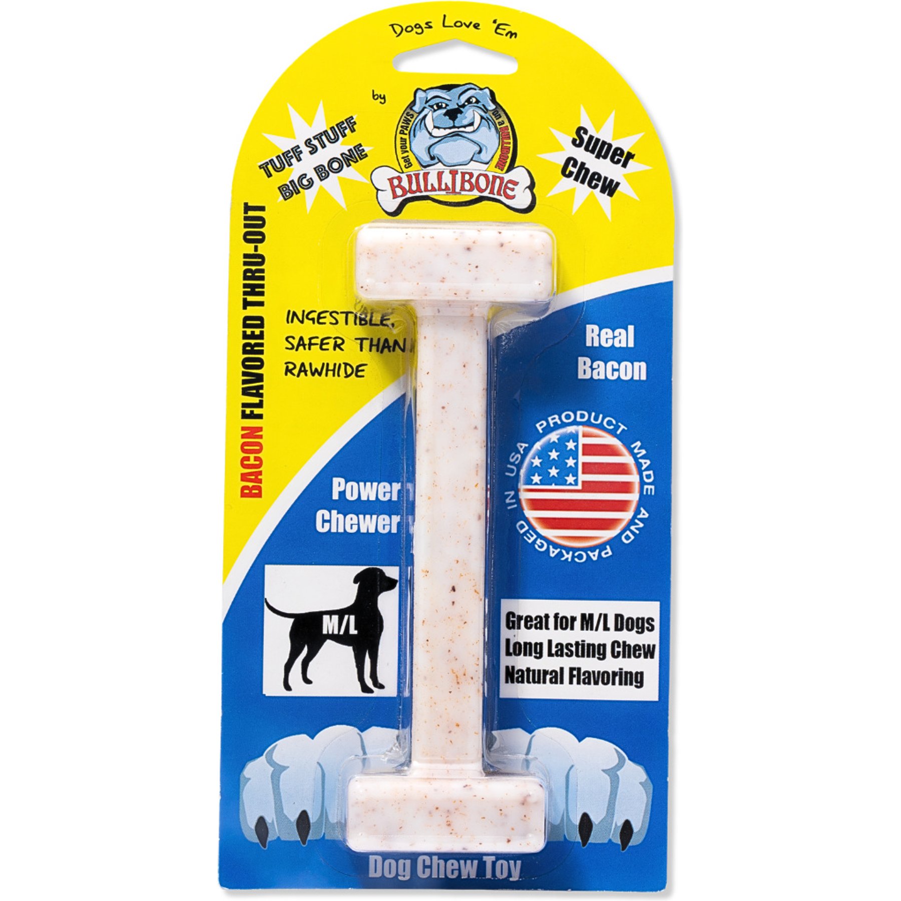 BulliBone Tuff Stuff Dental Dog Chew Toy, Brown, Large, 1 count