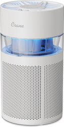 Crane Adjustable Fan Speed & Timer Function Up To 200 Sq. Ft True HEPA Dog Air Purifier, White