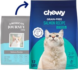 Chewy Made Salmon Recipe Grain-Free Dry Cat Food (FORMERLY AMERICAN JOURNEY), 12-lb bag