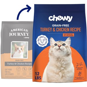 Chewy Made Turkey & Chicken Recipe Grain-Free Dry Cat Food (FORMERLY AMERICAN JOURNEY), 12-lb bag