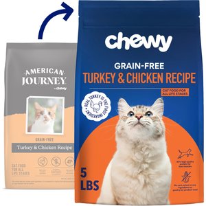 Chewy Made Turkey & Chicken Recipe Grain-Free Dry Cat Food (FORMERLY AMERICAN JOURNEY), 5-lb bag