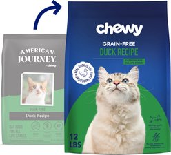 Chewy Made Duck Recipe Grain-Free Dry Cat Food (FORMERLY AMERICAN JOURNEY), 12-lb bag