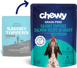 Chewy Made Savory Toppers Salmon Recipe in Gravy Grain-Free Dog Food Topper (FORMERLY AMERICAN JOURNEY), 3-oz pouch, case of 24