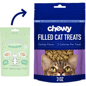 Chewy Made Catnip Flavor Filled Crunchy Cat Treats (FORMERLY TINY TIGER), 3-oz bag