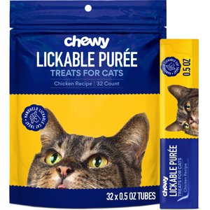 Chewy Made Lickable Puree Chicken Recipe Grain-Free Cat Treat, 0.5-oz tube, 32 count