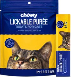 Chewy Made Lickable Puree Chicken Recipe Grain-Free Cat Treat, 0.5-oz tube, 32 count