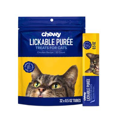 Show full view: Chewy Made Lickable Puree Chicken Recipe Grain-Free Cat Treat, 0.5-oz tube, 32 count slide 1 of 10