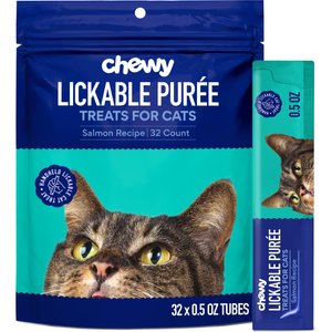 Chewy Made Lickable Puree Salmon Recipe Grain-Free Cat Treat, 0.5-oz tube, 32 count