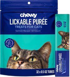 Chewy Made Lickable Puree Salmon Recipe Grain-Free Cat Treat, 0.5-oz tube, 32 count
