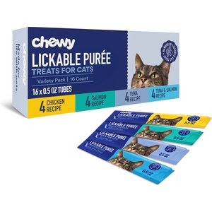Chewy Made Lickable Puree Variety Pack Grain-Free Cat Treats, 0.5-oz tube, 16 count