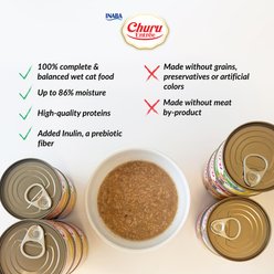 Inaba Churu Entree Mousse Tuna Recipe with Lobster Wet Cat Food, 3-oz can, case of 6 slide 2 of 9