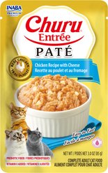 Inaba Churu Entree Pate Chicken Recipe with Cheese Wet Cat Food, 3-oz pouch, case of 6