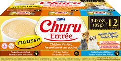 Inaba Churu Entree Mousse Chicken Variety Wet Cat Food, 3-oz can, case of 12