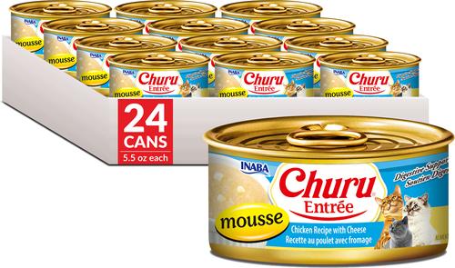 Inaba Churu Entree Mousse Chicken Recipe with Cheese Wet Cat Food