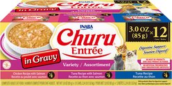 Inaba Churu Entree in Gravy Tuna & Chicken Variety Wet Cat Food, 3-oz can, case of 12