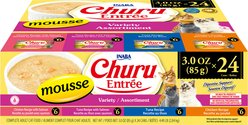 Inaba Churu Entree Mousse Tuna & Chicken Variety Wet Cat Food, 3-oz can, case of 24 slide 1 of 7