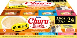Inaba Churu Entree Mousse Chicken Variety Wet Cat Food, 3-oz can, case of 24