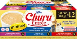 Inaba Churu Entree Mousse Tuna Variety Wet Cat Food, 3-oz can, case of 12 slide 1 of 8