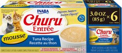 Inaba Churu Entree Mousse Tuna Recipe Wet Cat Food, 3-oz can, case of 6