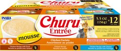 Inaba Churu Entree Mousse Chicken Variety Wet Cat Food, 5.5-oz can, case of 12