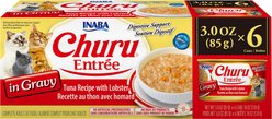 Inaba Churu Entree in Gravy Tuna Recipe with Lobster Wet Cat Food, 3-oz can, case of 6