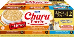 Inaba Churu Entree in Gravy Chicken Variety Wet Cat Food, 3-oz can, case of 12
