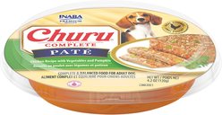 Inaba Churu Complete Pate Chicken Recipe with Vegetables & Pumpkin Wet Dog Food, 4.23-oz cup, case of 12