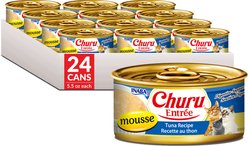 Inaba Churu Entree Mousse Tuna Recipe Wet Cat Food, 5.5-oz can, case of 24
