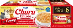 Inaba Churu Entree in Gravy Tuna Recipe with Lobster Wet Cat Food, 5.5-oz can, case of 6