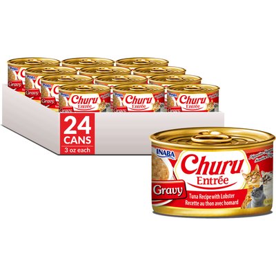 Inaba Inaba Churu Entree in Gravy Tuna Recipe with Lobster Wet Cat Food, 3-oz can, case of 24